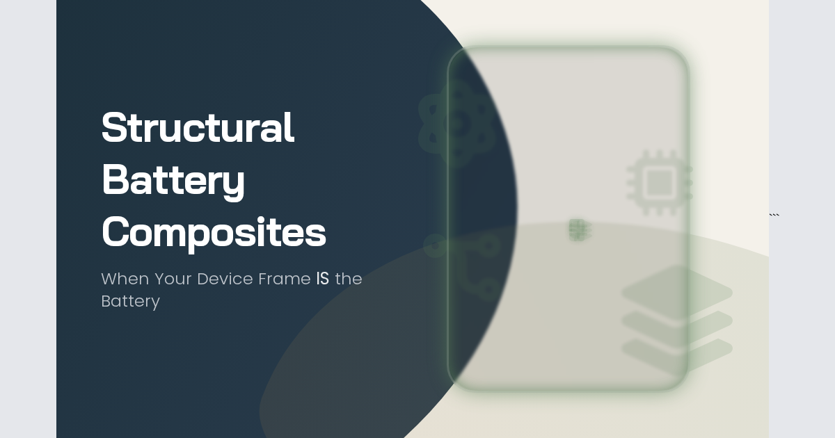 An illustration showing a futuristic electric car where the chassis glows to indicate it is also the battery, merging structure and power.