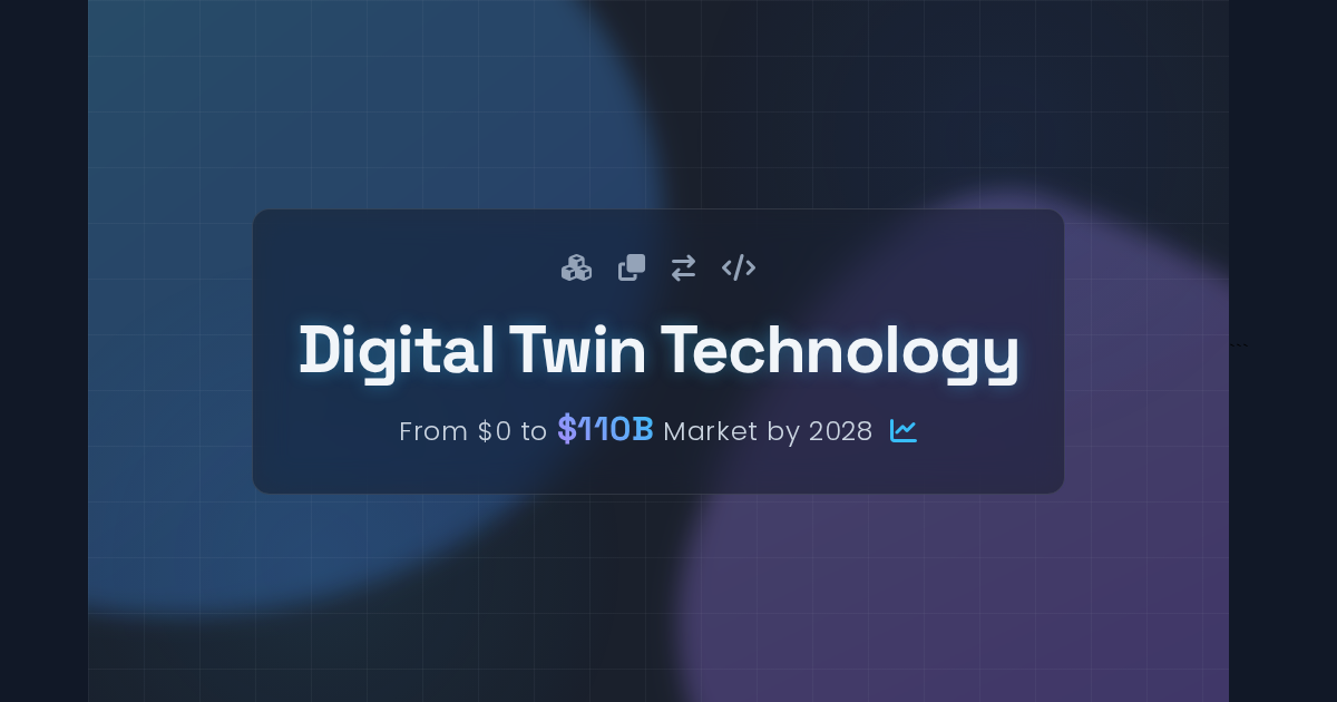 Conceptual image of a digital twin showing a physical jet engine connected to its virtual counterpart with data streams